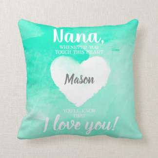 NANA Whenever You Touch This Heart Green Cushion