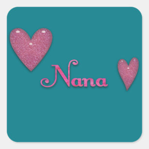 Nana with Hearts Square Sticker