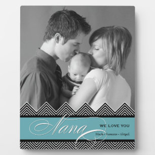 Nana Zig Zag Chevron Modern Personalised Photo Plaque