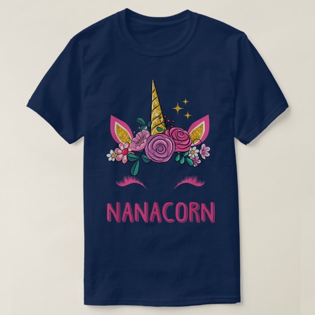Nanacorn Nana Unicorn Girl Grandma Kids Mother's D T-Shirt (Design Front)