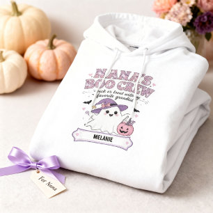 Nana's Boo Crew 1 Grandchild Name Halloween Ghost Hoodie