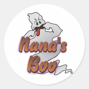 Nana's Boo Halloween Ghost Classic Round Sticker