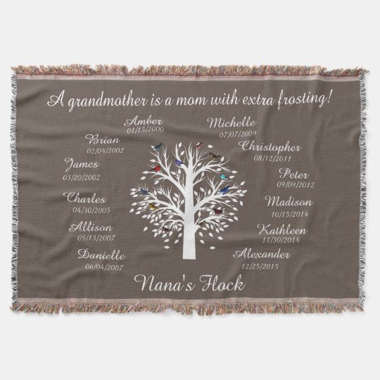 Nana's Flock Grandmother's Keepsake Personalise Throw Blanket Amazing Grandmother Throw Blanket Nana's Flock Grandmother's Keepsake Personalise Throw Blanket Amazing Grandmother Throw Blanket