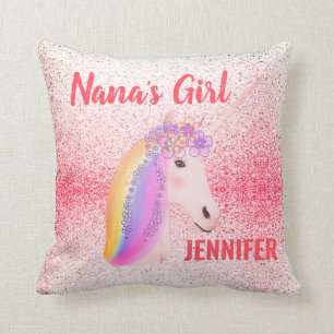 Nanas Girl Pink Girly Speckles Personalised Cushion