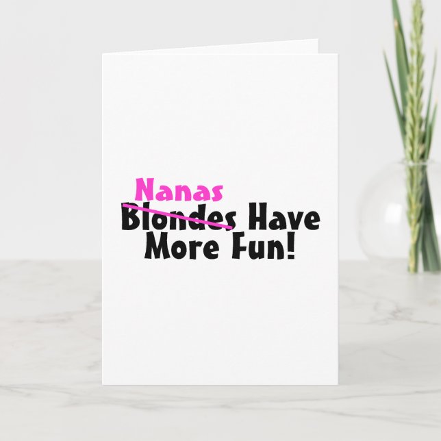 Nanas Have More Fun Pink Card (Front)