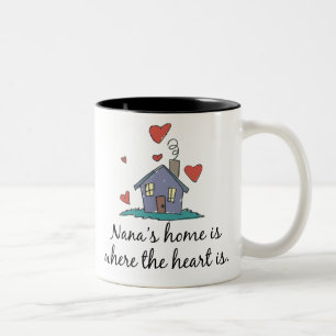 Nana's Home is Where the Heart is Two-Tone Coffee Mug