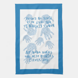 Nana's kitchen Blue Grandmother gift Tea Towel
