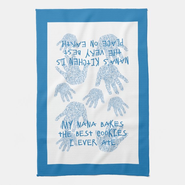Nana's kitchen Blue  Grandmother gift Tea Towel (Vertical)