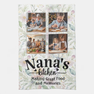 Nana's kitchen custom photos tea towel