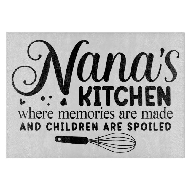 Nana's Kitchen Glass Cutting Board (Front)