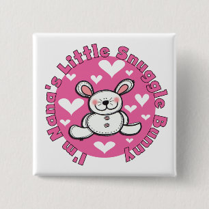 Nana's Little Snuggle Bunny 15 Cm Square Badge