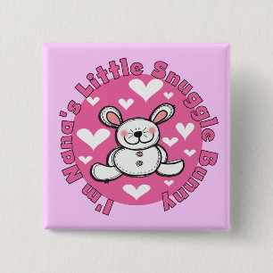 Nana's Little Snuggle Bunny 15 Cm Square Badge