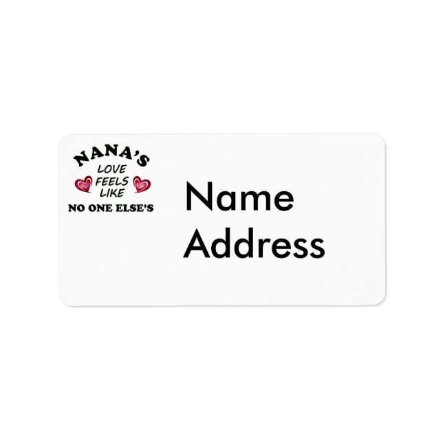 Nana's Love Label (Front)