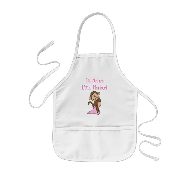 Nana's Monkey - Pink T-shirts and Gifts Kids Apron (Front)