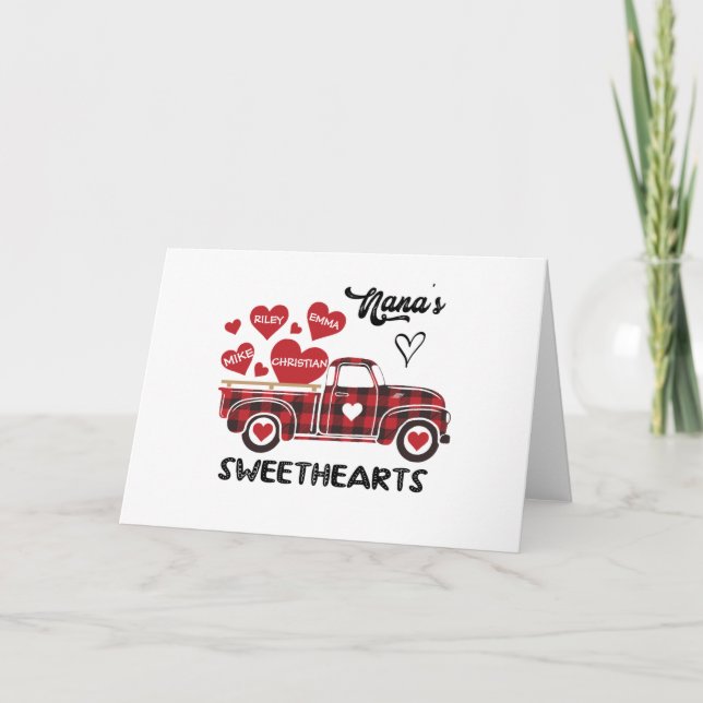 Nana's Sweethearts Truck Personalised Grandma Card (Front)