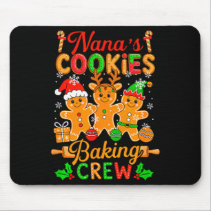 Nana's Xmas Cookie Baking Crew Funny Baker Gingerb Mouse Mat