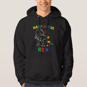 Nanasaurus Autism Awareness Nina Dinosaur Grandmot Hoodie