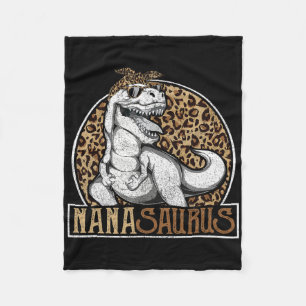 Nanasaurus Dinosaur Nana Leopard Shirt Fleece Blanket