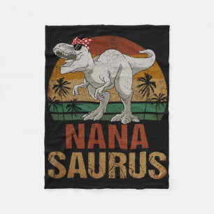 Nanasaurus T Rex Dinosaur Nana Saurus Mother's Day Fleece Blanket