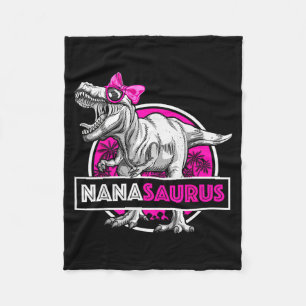 Nanasaurus T-rex Matching Funny Grandma Saurus Din Fleece Blanket