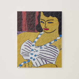 Nancy Abstract Summer Throw Pillow Jigsaw Puzzle