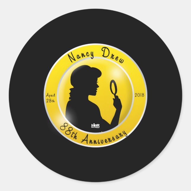 Nancy Drew 88Th Anniversary Classic Round Sticker (Front)