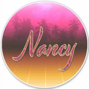 Nancy First Name golden pink Sticker