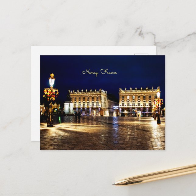 Nancy, France - scenic cityscape photograph, Postcard (Front/Back In Situ)