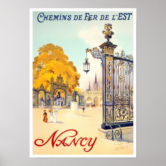 Nancy France vintage travel Poster (Front)