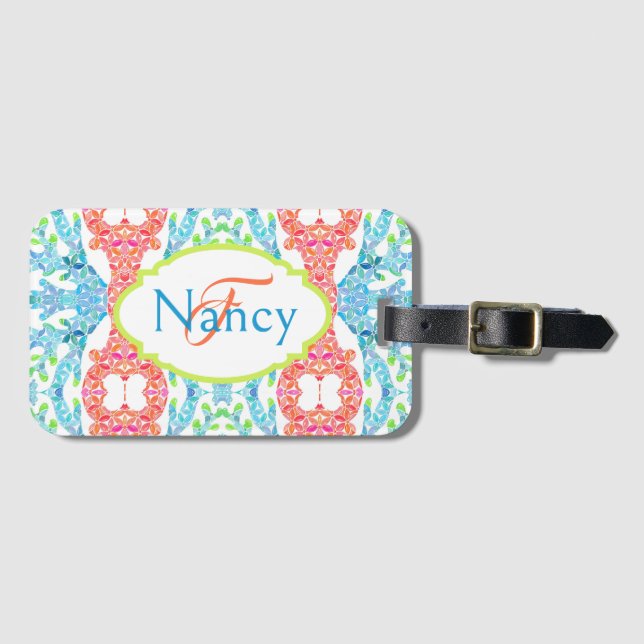 Nancy Mosaic Luggage Tag (Front Horizontal)