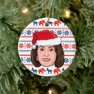 NANCY PELOSI Christmas Ceramic Tree Decoration