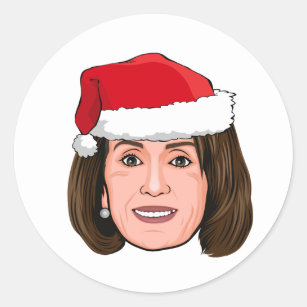 NANCY PELOSI Christmas Classic Round Sticker