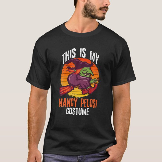 Nancy Pelosi Halloween Costume | Scary Flying Broo T-Shirt (Front)