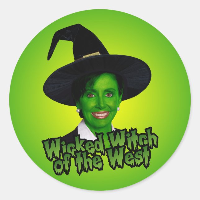 Nancy Pelosi Wicked Witch of the West Classic Round Sticker (Front)