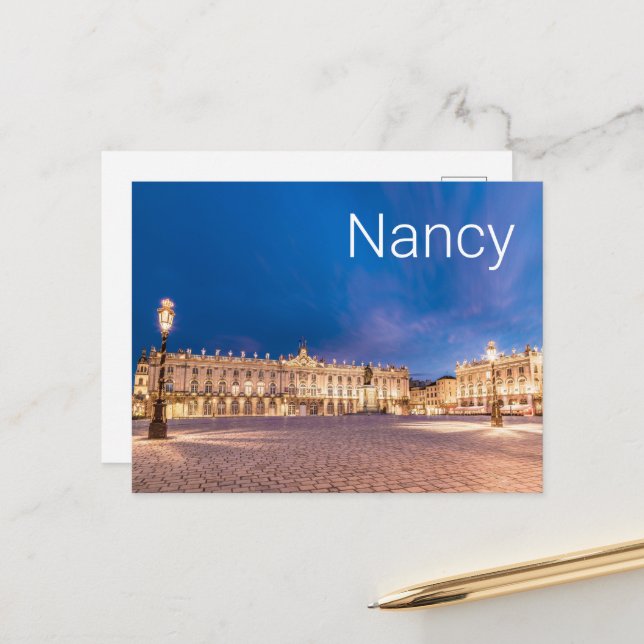 Nancy Place Stanislas Grand Est France Sunset Holiday Postcard (Front/Back In Situ)