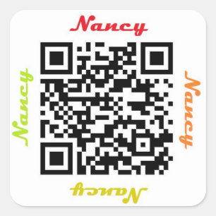 Nancy QR Code Personalised NAME Sticker
