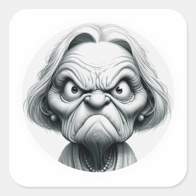 "Nancy the Mean Old Woman" Square Sticker (Front)