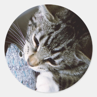 nancy with mouse classic round sticker