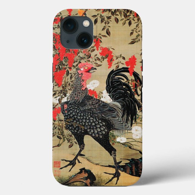 Nandina and Rooster Illustration by Ito Jakuchu Case-Mate iPhone Case (Back)