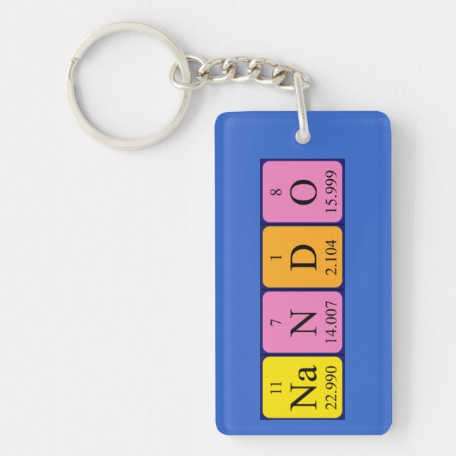 Nando periodic table name keyring (Front)