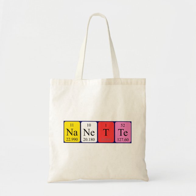 Nanette periodic table name tote bag (Front)