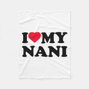 Nani Heart Grandma Family Long Artwork Fleece Blanket