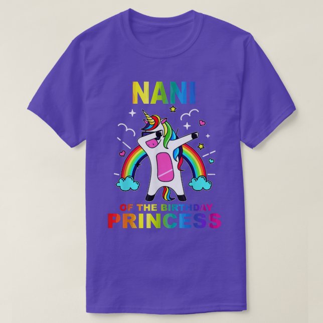 Nani of the Birthday Princess Girl Dabbing Unicorn T-Shirt (Design Front)