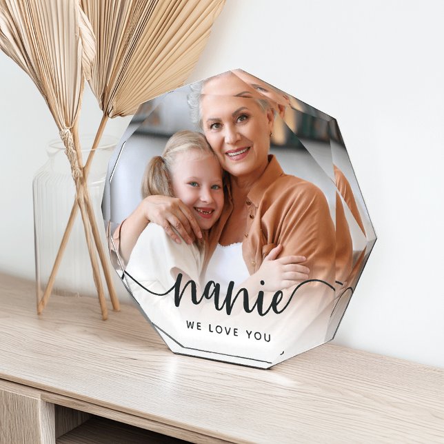 Nanie We Love You | Grandma Script Overlay Photo Block (Creator Uploaded)