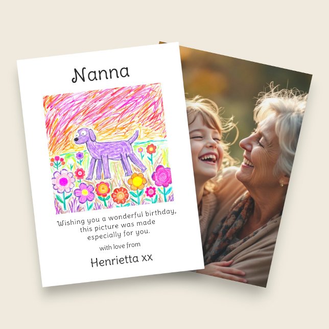 Nanna Birthday Card Child hand  Drawing photo  (Creator Uploaded)