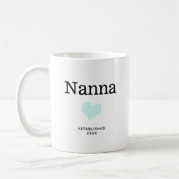 Nanna, Blue Heart, Single Photo Custom Coffee Mug