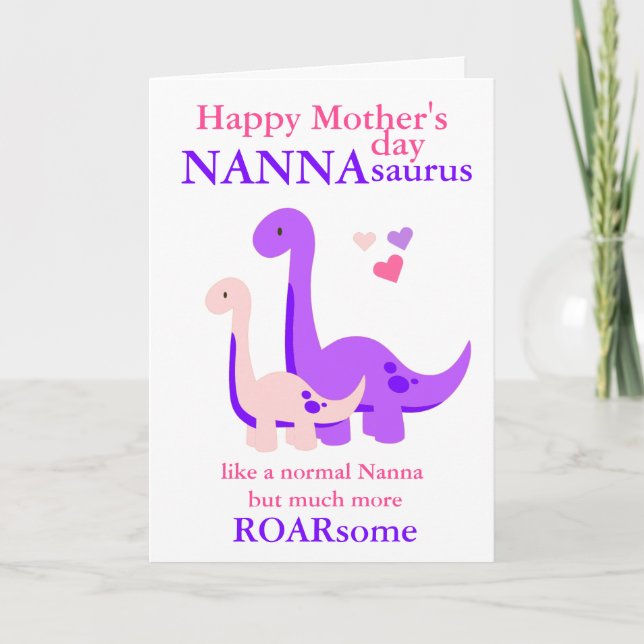 Nanna Dinosaur Mother's Day Nanna saurus Card (Front)