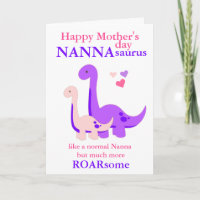 Nanna Dinosaur Mother's Day Nanna saurus Card