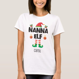 Nanna elf family matching christmas clothing name T-Shirt