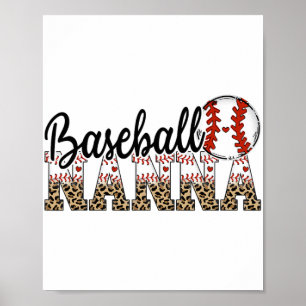 Nanna Women Ballpark Nanna Baseball Mum Mothers Da Poster